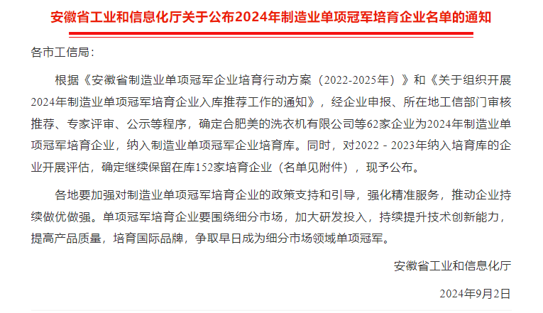 祝賀公司繼續(xù)獲2022－2023年單項冠軍培育企業(yè)（評估合格繼續(xù)留庫）！